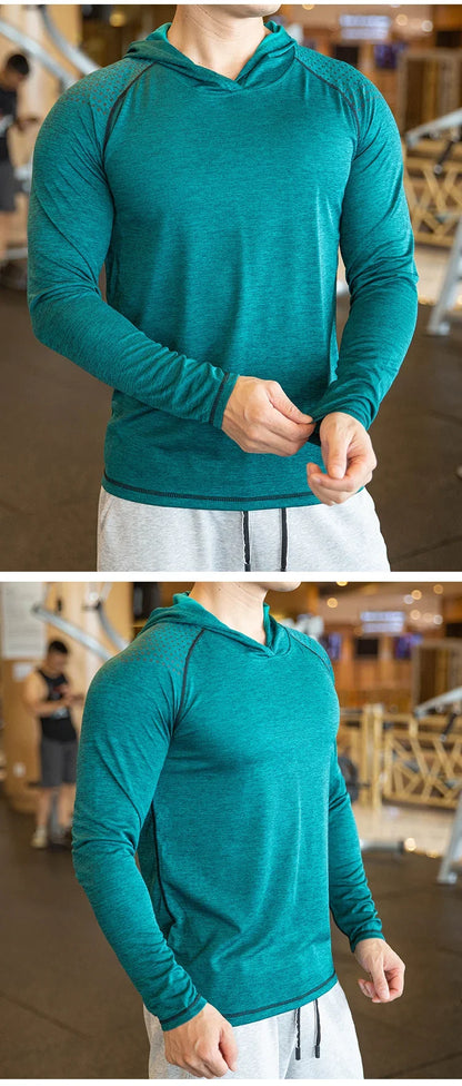 Autumn Gym Hooded T Shirt