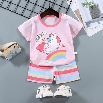 Unisex T-shirt Shorts 2PCS Set