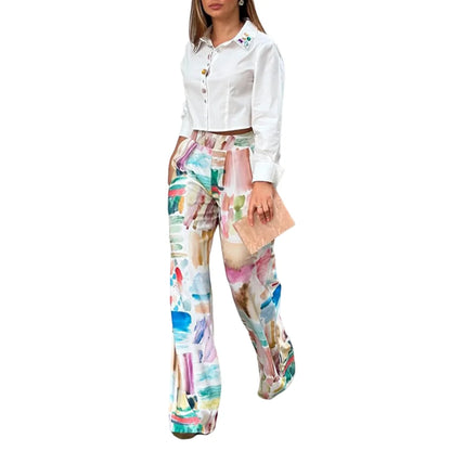 Spring Summer Loose Printed Trouser Pants