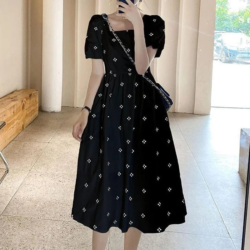 Elegant Women's Midi Floral Print Dress