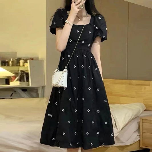 Elegant Women's Midi Floral Print Dress