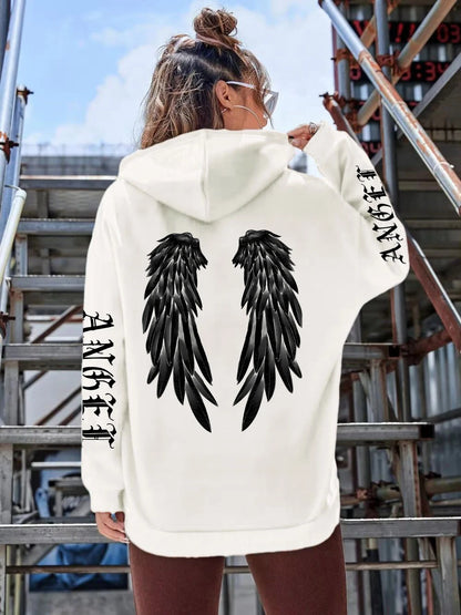 Beautiful Angel Wings Printed Hoodie For Women
