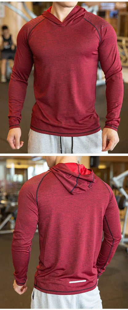 Autumn Gym Hooded T Shirt