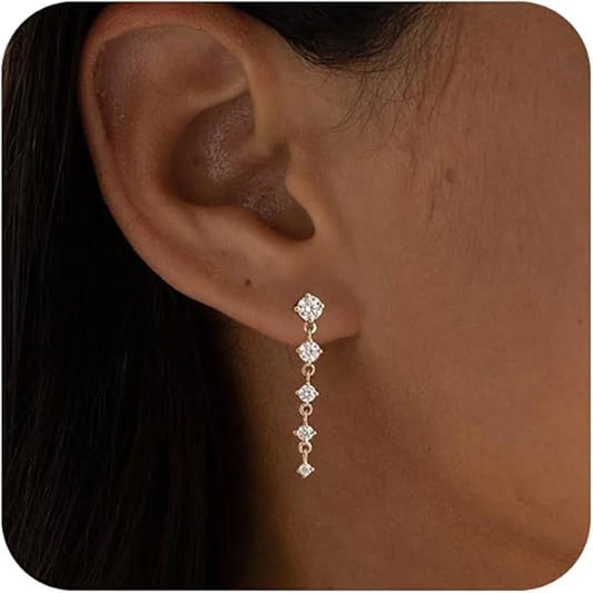 Dainty Gold  Drop Earrings for Women