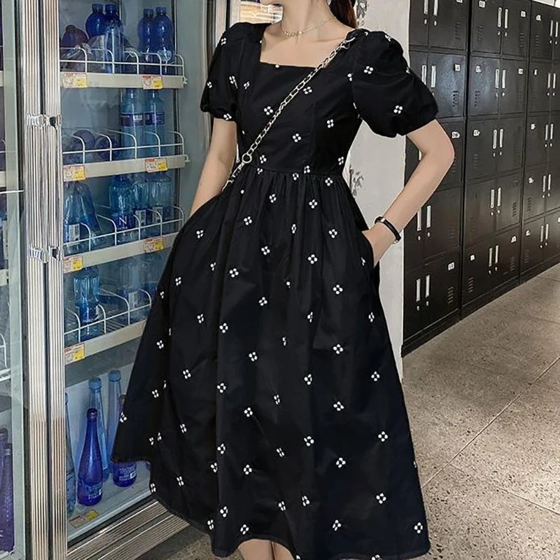 Elegant Women's Midi Floral Print Dress