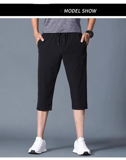 Thin Loose Elastic Healthy Sports Cropped Pants