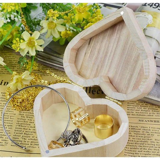 Heart Shape Wood Jewelry Box