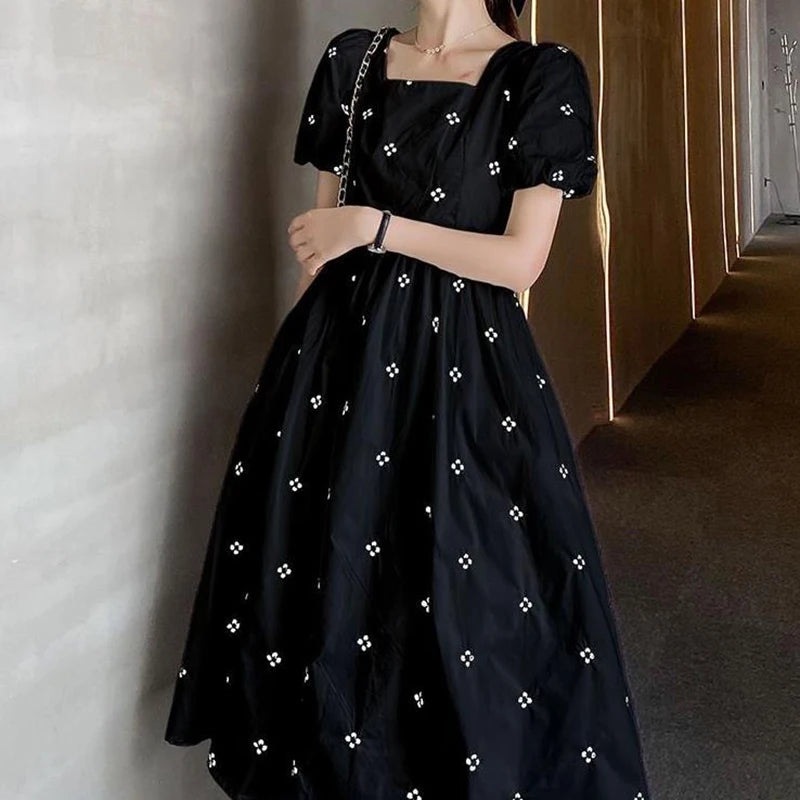 Elegant Women's Midi Floral Print Dress