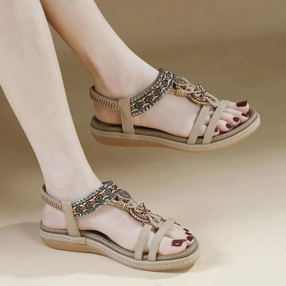 Elastic Band Summer Beach Sandals For Women