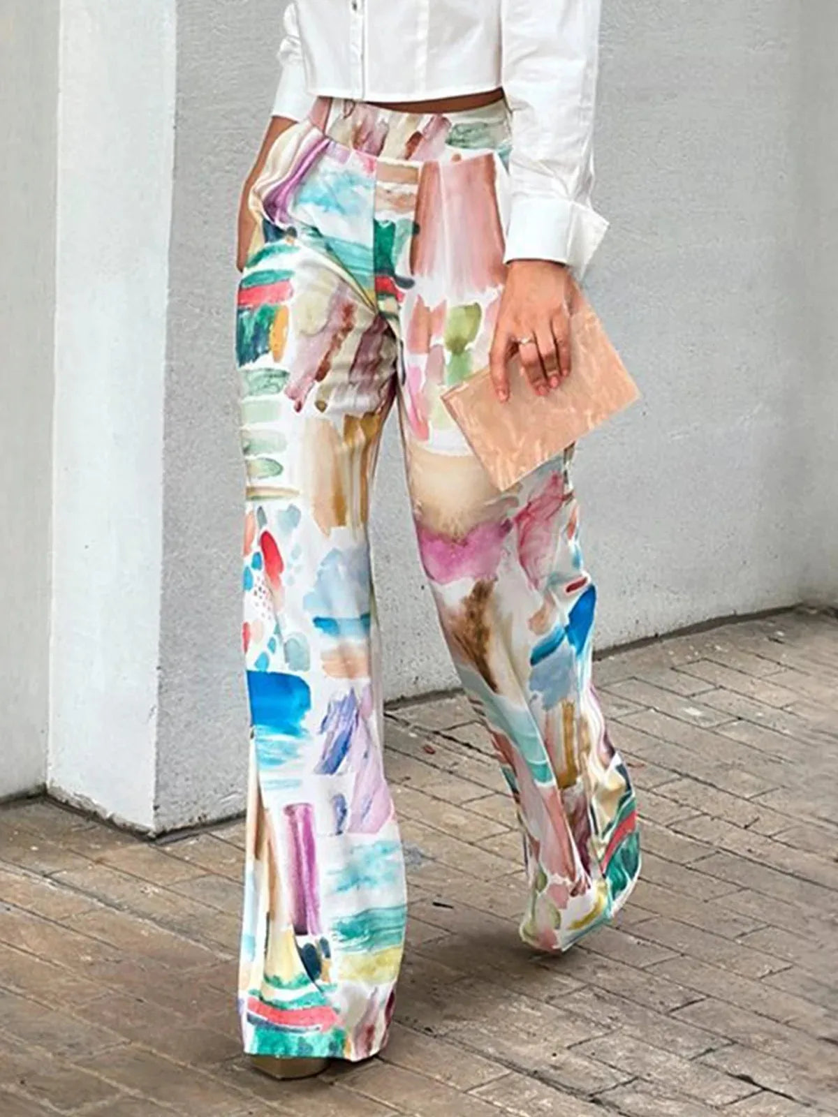 Spring Summer Loose Printed Trouser Pants