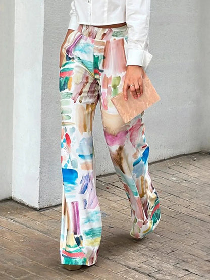 Spring Summer Loose Printed Trouser Pants