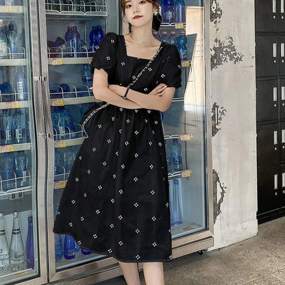 Elegant Women's Midi Floral Print Dress