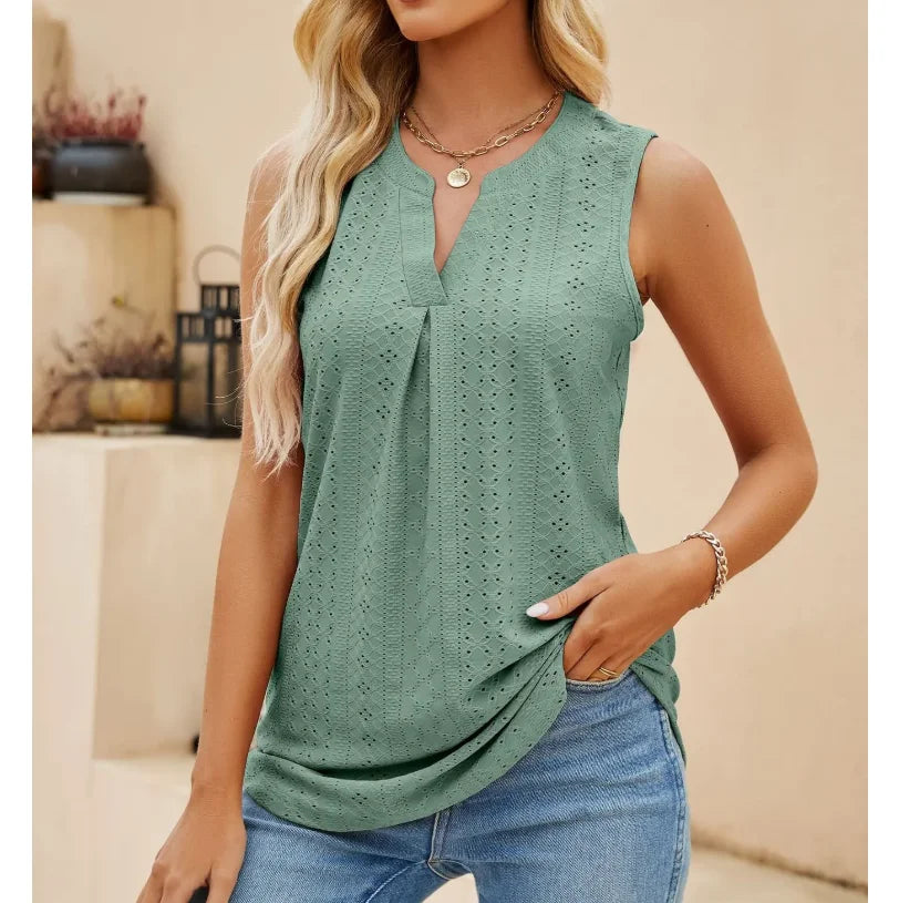V-Neck Sleeveless Tops for Women