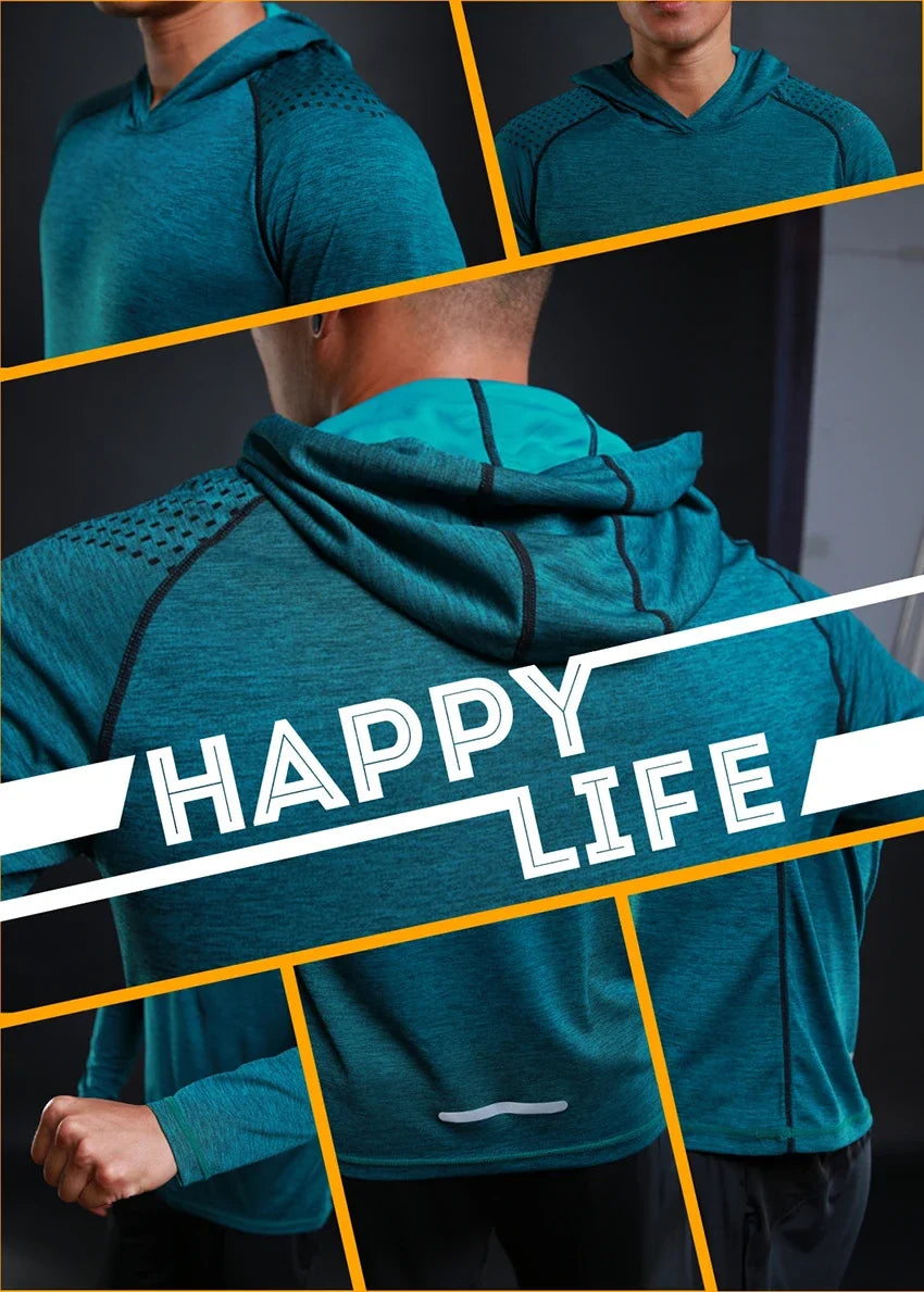 Autumn Gym Hooded T Shirt