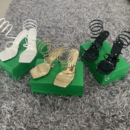 Thin High Heel Narrow Band Rome Women's Sandals
