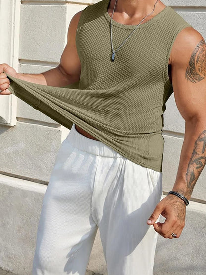Men's Ribbed Sleeveless Tank Tops