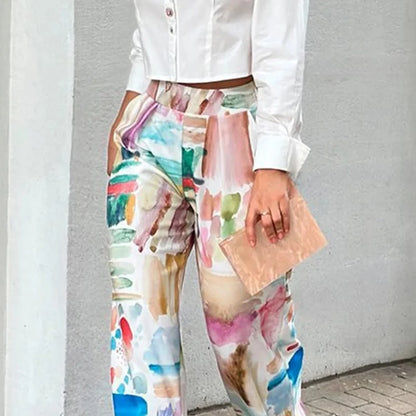 Spring Summer Loose Printed Trouser Pants