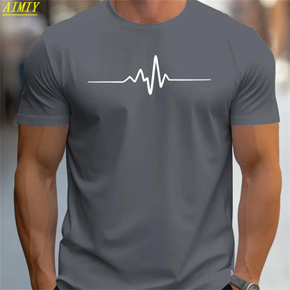 Summer 3D Stripe Letter Print T-shirts