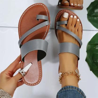 Women's Summer Open Toe Outdoor Flat Slippers