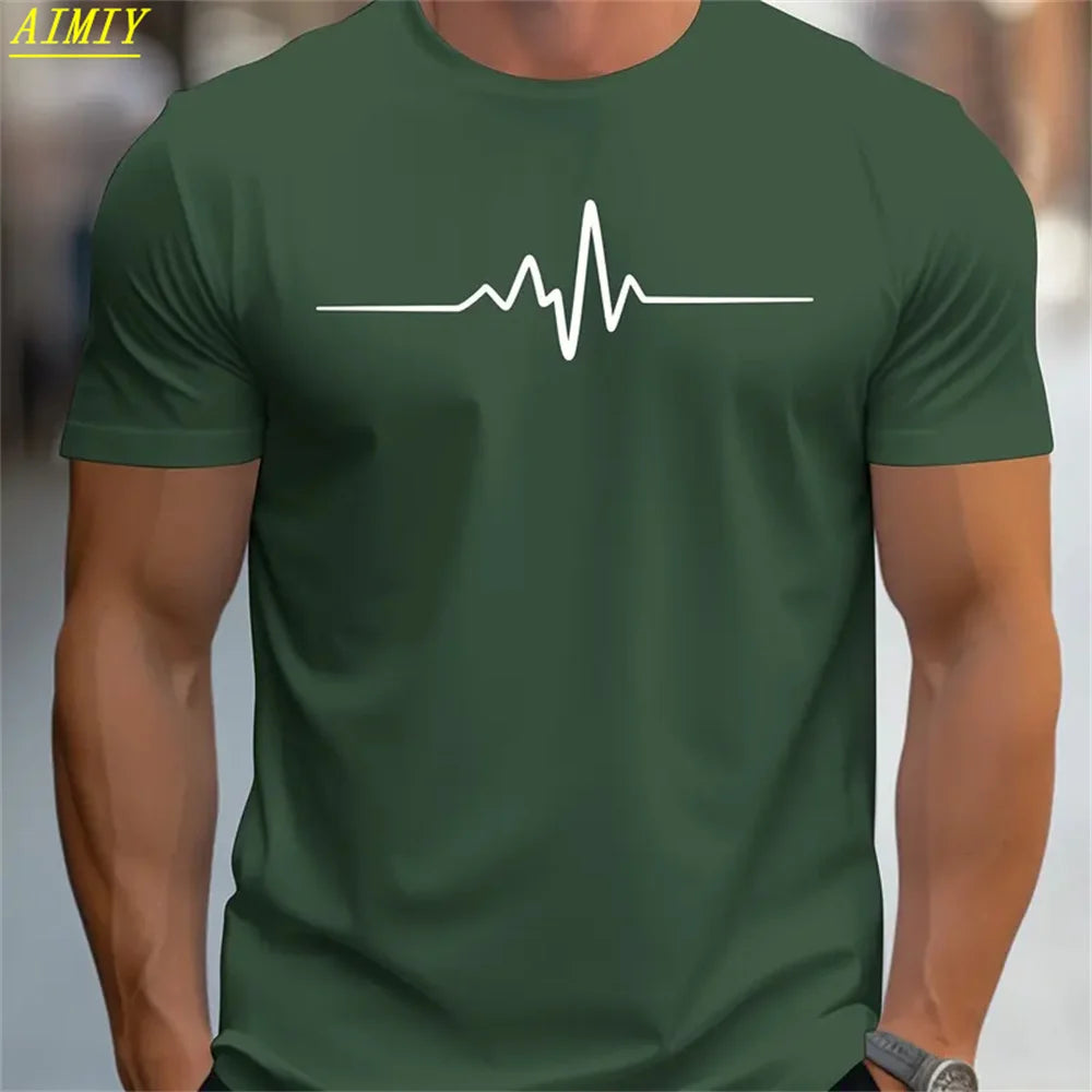 Summer 3D Stripe Letter Print T-shirts