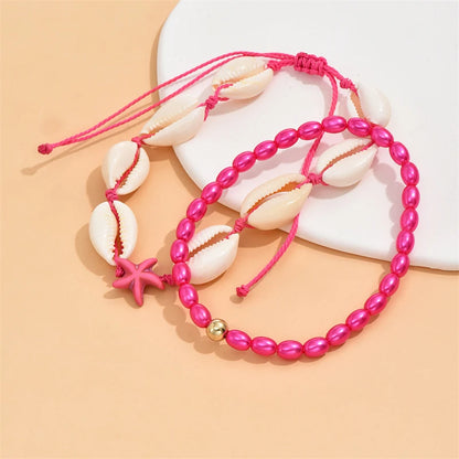 Starfish Conch Shell Beads Anklet For Women