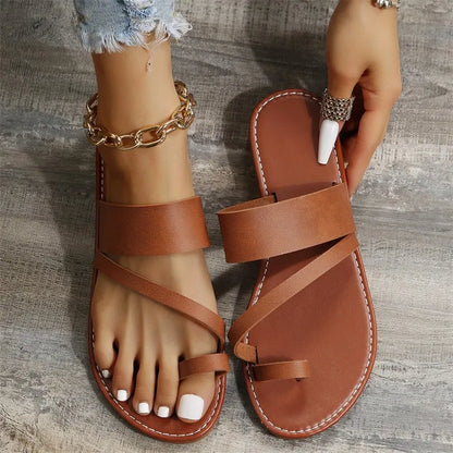 Women's Summer Open Toe Outdoor Flat Slippers
