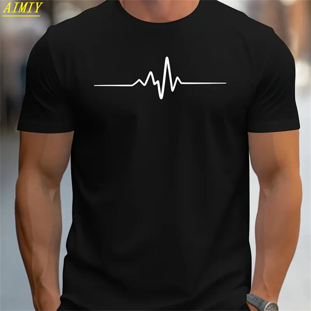 Summer 3D Stripe Letter Print T-shirts