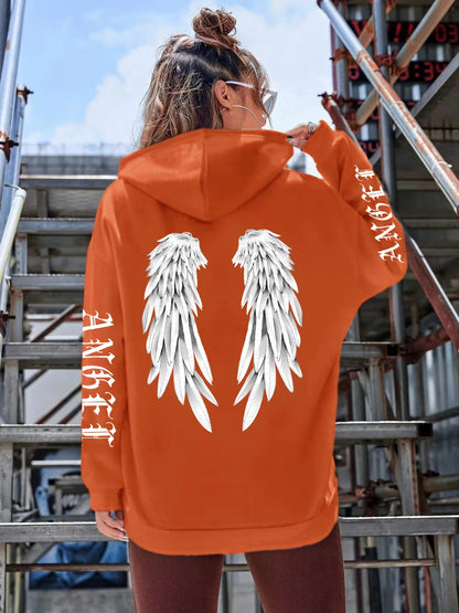 Beautiful Angel Wings Printed Hoodie For Women