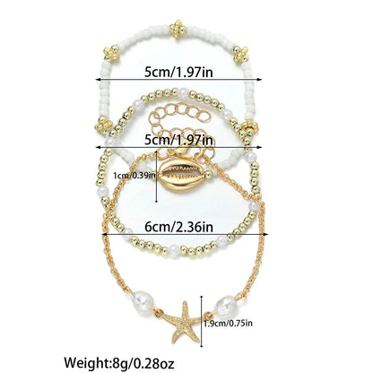 3Pcs Summer Shell Bracelet Set For Women