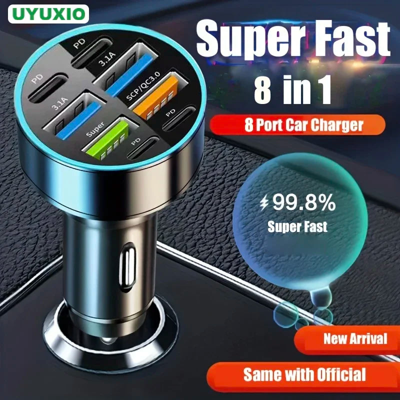 8 in 1 USB Car Phone Charger