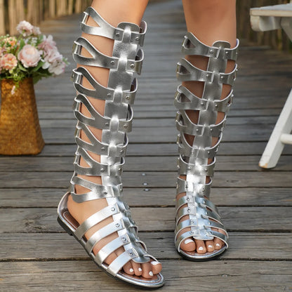 Knee High Boots Retro Elegant Sandals