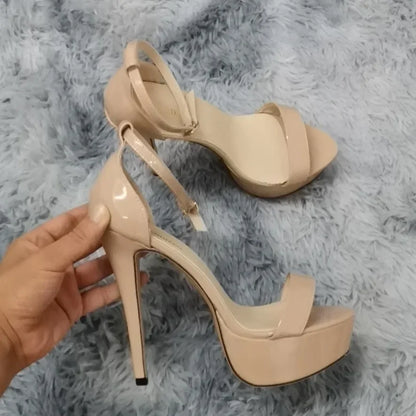 Supper Flash High Heels Patent Women's Sandals