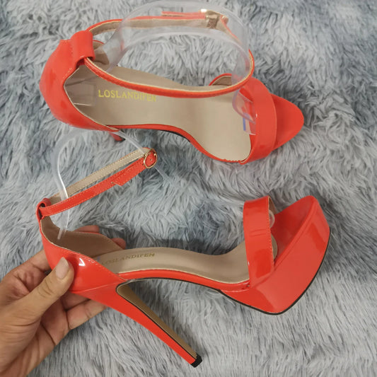 Supper Flash High Heels Patent Women's Sandals