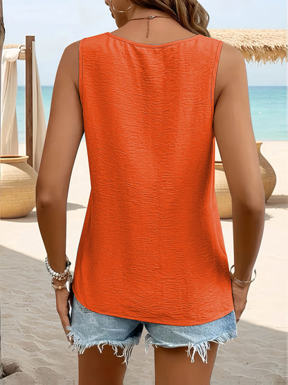 V-Neck Woven Vest for Women