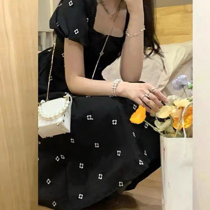 Elegant Women's Midi Floral Print Dress