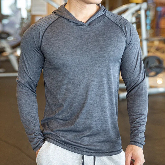 Autumn Gym Hooded T Shirt
