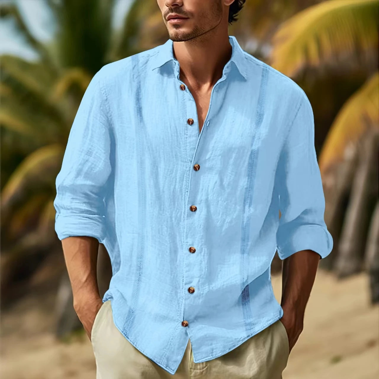 Long Sleeve Lapel Double Ribbon Shirt