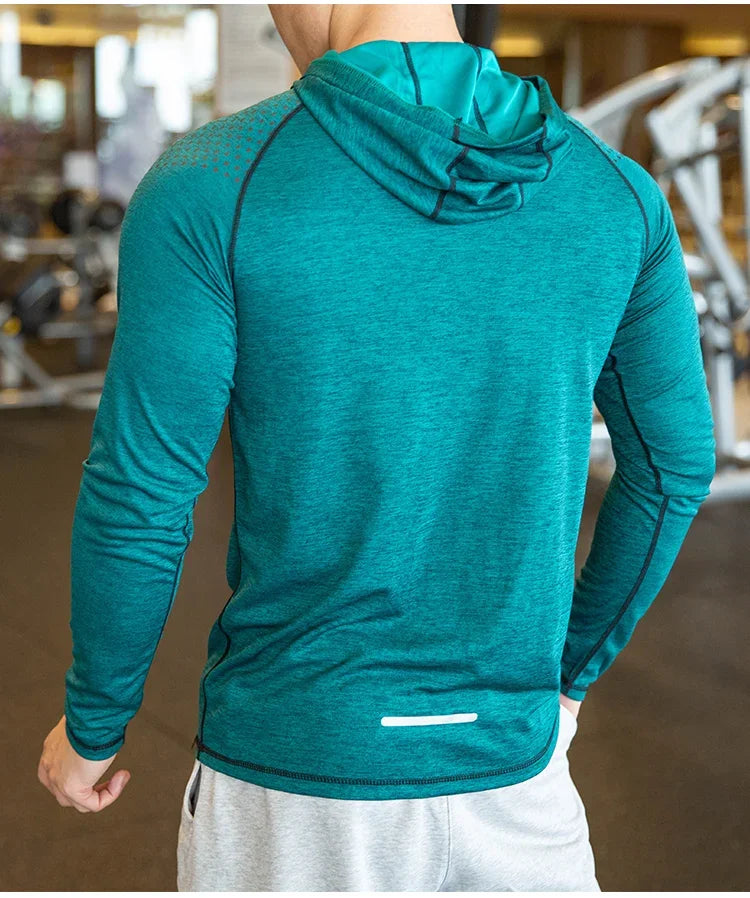 Autumn Gym Hooded T Shirt