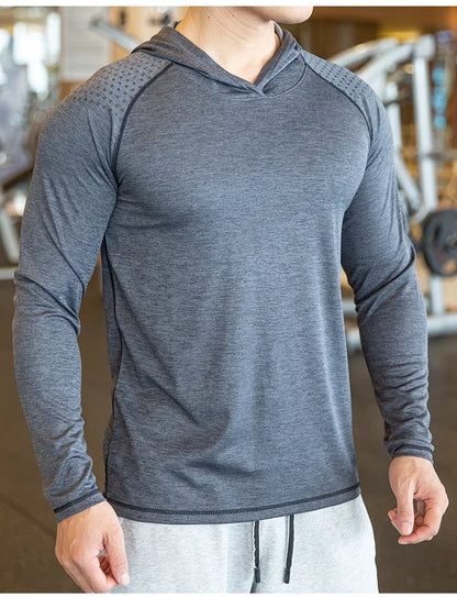 Autumn Gym Hooded T Shirt