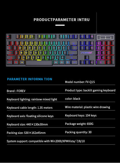 104 Keys Wired Gaming Keyboard