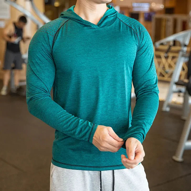Autumn Gym Hooded T Shirt
