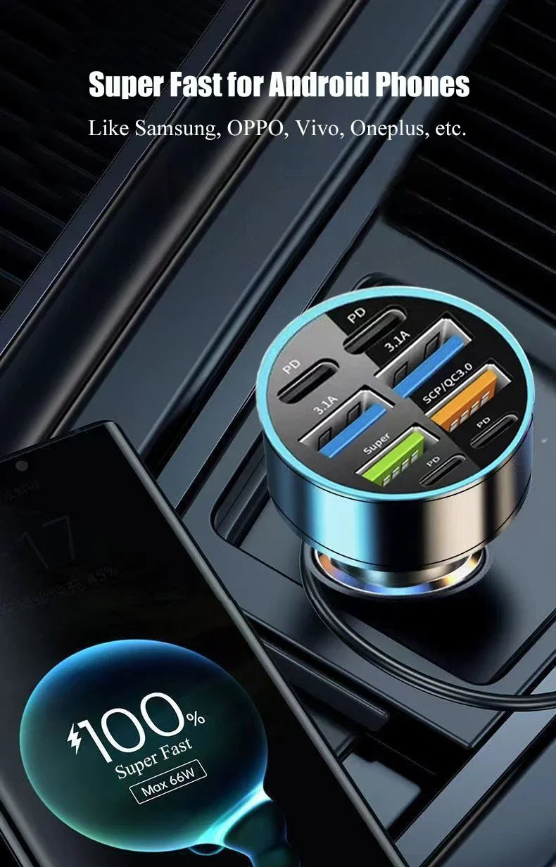 8 in 1 USB Car Phone Charger