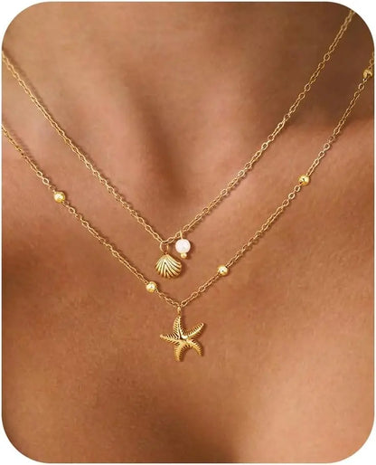 Women Shell Layered Necklace