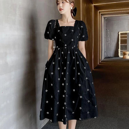 Elegant Women's Midi Floral Print Dress