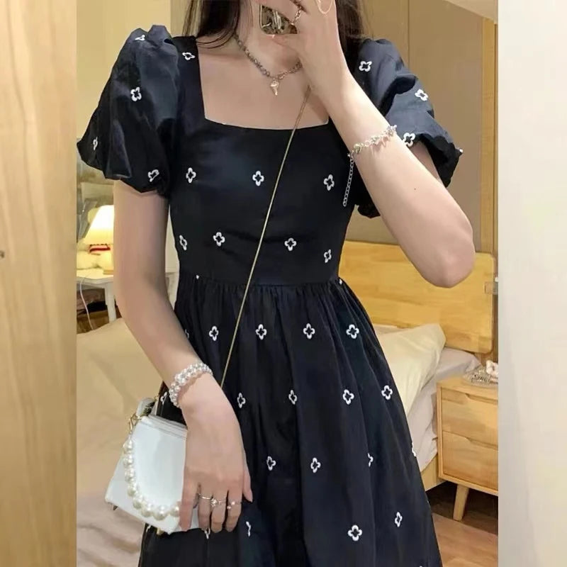 Elegant Women's Midi Floral Print Dress