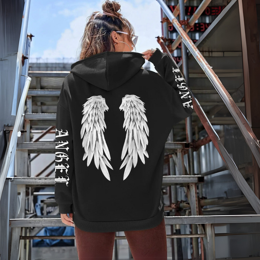 Beautiful Angel Wings Printed Hoodie For Women