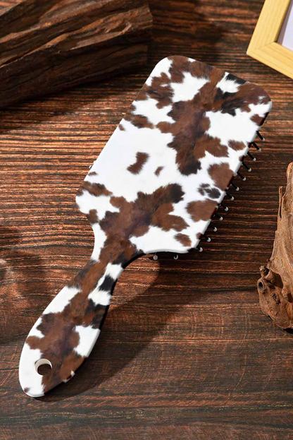 Chestnut Cow Print Hair Brush Comb