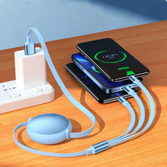 3-in-1 100W Retractable USB Cable
