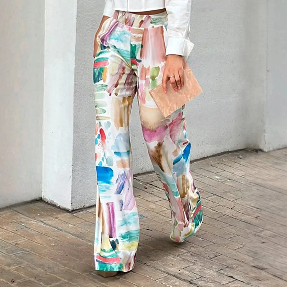 Spring Summer Loose Printed Trouser Pants